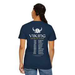 Viking World Tour T-Shirt, Garment-Dyed Apparel, Unisex Graphic Tee, Norse Mythology Gift, Festival Attire, Casual Wear