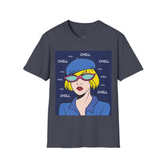 Chill Girl Unisex Softstyle T-Shirt  Pop Art Girl Wearing Sunglasses
