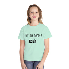 Youth Midweight Tee - 'Let My People Nosh' Foodie T-Shirt for Kids