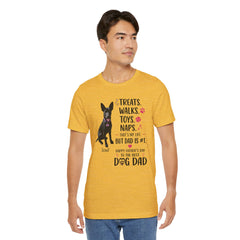 Personalized Dog Dad T‑Shirt — "Treats. Walks. Toys. Naps." Father's Day Gift