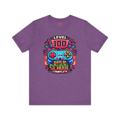 100 Days of School Complete - Unisex Short Sleeve Tee | Elementary School Holiday, Teacher Apparel, Kids Motivation, Days Checked Off