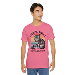 I Do What I Want Cat Quote - Graphic Unisex Jersey Short Sleeve Tee