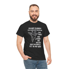 Clumsy Funny Goat Graphic Tee | Unisex Heavy Cotton Tee | Great Gift for Animal Lovers, Birthdays, Casual Wear, Humorous Gifts, Everyday Style