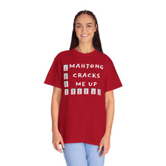 Mahjong Cracks Me Up, Comfort Colors 1717, Funny Graphic Tee, Unisex Garment-Dyed T-shirt, gift for mahjong player, mahjong lover gift, casual wear tee, humorous t-shirt, novelty mahjong shirt