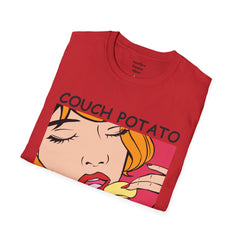 Couch Potato Pop Art Girl Unisex Softstyle T-Shirt