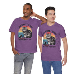 I Do What I Want Cat Quote - Graphic Unisex Jersey Short Sleeve Tee