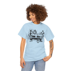 Abstract Retro Racing Car Unisex Heavy Cotton Tee | Perfect for Car Enthusiasts, Father's Day Gift, Casual Wear, Vintage Style, Unique Graphic Shirt