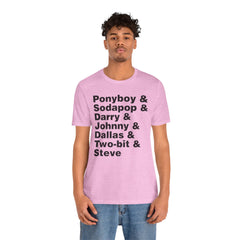 The Outsiders Shirt, Greasers Characters Shirt, Unisex Jersey Short Sleeve Tee