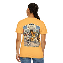 Back Graphic "Who Let the Dogs Out?" Baldwin Harbor Animal Hospital Cute Vet Clinic T Shirt