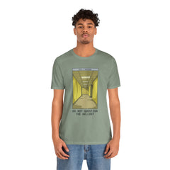 Do Not Question The Hallway T-Shirt — Retro Yellow Corridor Graphic Tee