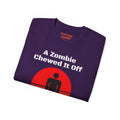 A Zombie Chewed It Off - Unisex Ultra Cotton Tee | Amputee, Leg Amputee, Limb Awareness. Amputee Zombie Fan, Amputee Sunset, Amputee Fun