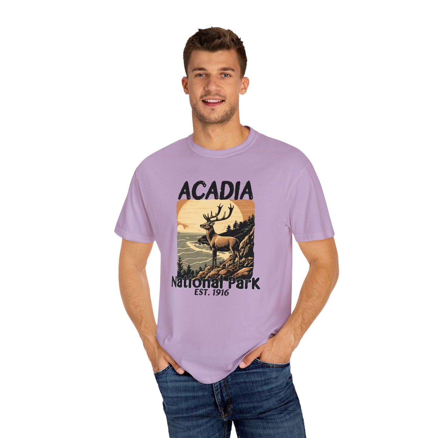 Arcadia National Park Graphic, Comfort Colors Soft Relaxed Fit Unisex Garment-Dyed T-shirt