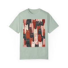 Cute Cat Print Unisex Garment-Dyed T-Shirt - Comfort Colors Soft Perfect for Animal Lovers and Casual Days