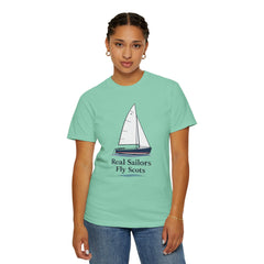 Hempstead Bay Sailing Club Graphic T-Shirt — "Real Sailors Fly Scots" Nautical Tee
