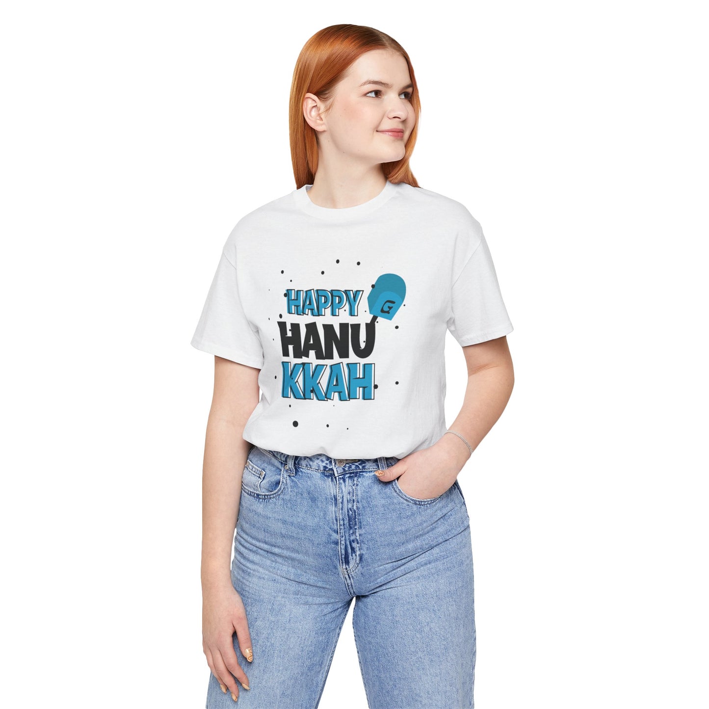 Happy Hanukkah Dreidel- Unisex Jersey Short Sleeve Tee