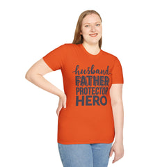 Husband Father Protector Hero Unisex Softstyle T-Shirt
