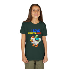 Youth I Love Chicken Jockey Tee - Fun Gamer T-Shirt for Kids