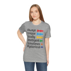 Autism - Always Unique Totally Intelligent Sometimes Mysterious Unisex Softstyle T-Shirt