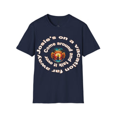 Josie's On A Vacation Far Away Come Around And Talk It Over  Unisex Softstyle T-Shirt  80s Rock The Outfield