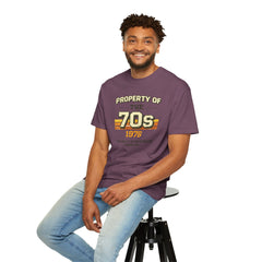 70s Retro Tee – "Property of the 70s 1976" Vintage Graphic T-Shirt