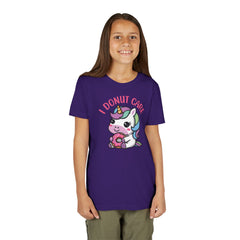 I Donut Care Unicorn Youth Short Sleeve Tee - Fun & Whimsical T-Shirt for Kids