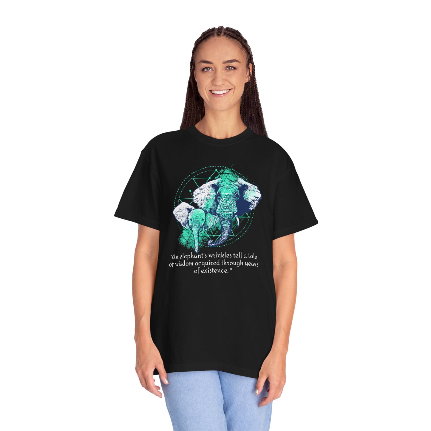 Elephant Portrait of Wrinkles - Unisex Garment-Dyed T-shirt