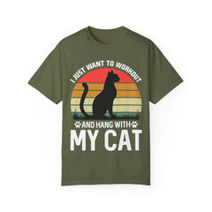 Workout & Cat Lover Unisex T-Shirt - I Just Want to Workout and Hang with My Cat