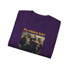 My Missing Limb? It Was Stampeding Elephants - Unisex T Shirt | Amputee Humor, Amputee Gift, Amputation Excuse, Animal, Wildlife, Motivation