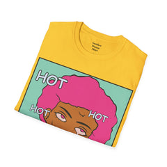 HOT Pink Cotton Candy Haired Pop Art Lady Unisex Softstyle T-Shirt