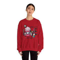 Woman's All You Need Is Love And Coffee Valentine -  Unisex Heavy Blend™ Crewneck Sweatshirt