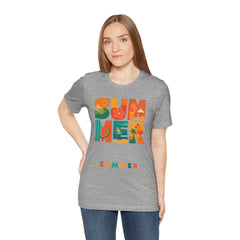 Summer Graphic Tee — Colorful Tropical "SUMMER" Typography T-Shirt