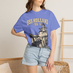USS Holland SS-1 Submarine Vintage Graphic T-Shirt — Navy History Tee