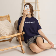 Dog Trainer T‑Shirt — "dog trainer." Front Logo with "we believe..." Positive Training Back Text