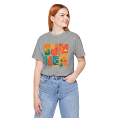 Summer Graphic Tee — Colorful Tropical "SUMMER" Typography T-Shirt