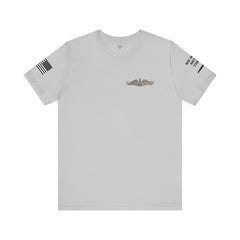 USN Periscope view, Submarine Launched Tomahawk Missile with Dolphins Unisex Jersey Short Sleeve Tee