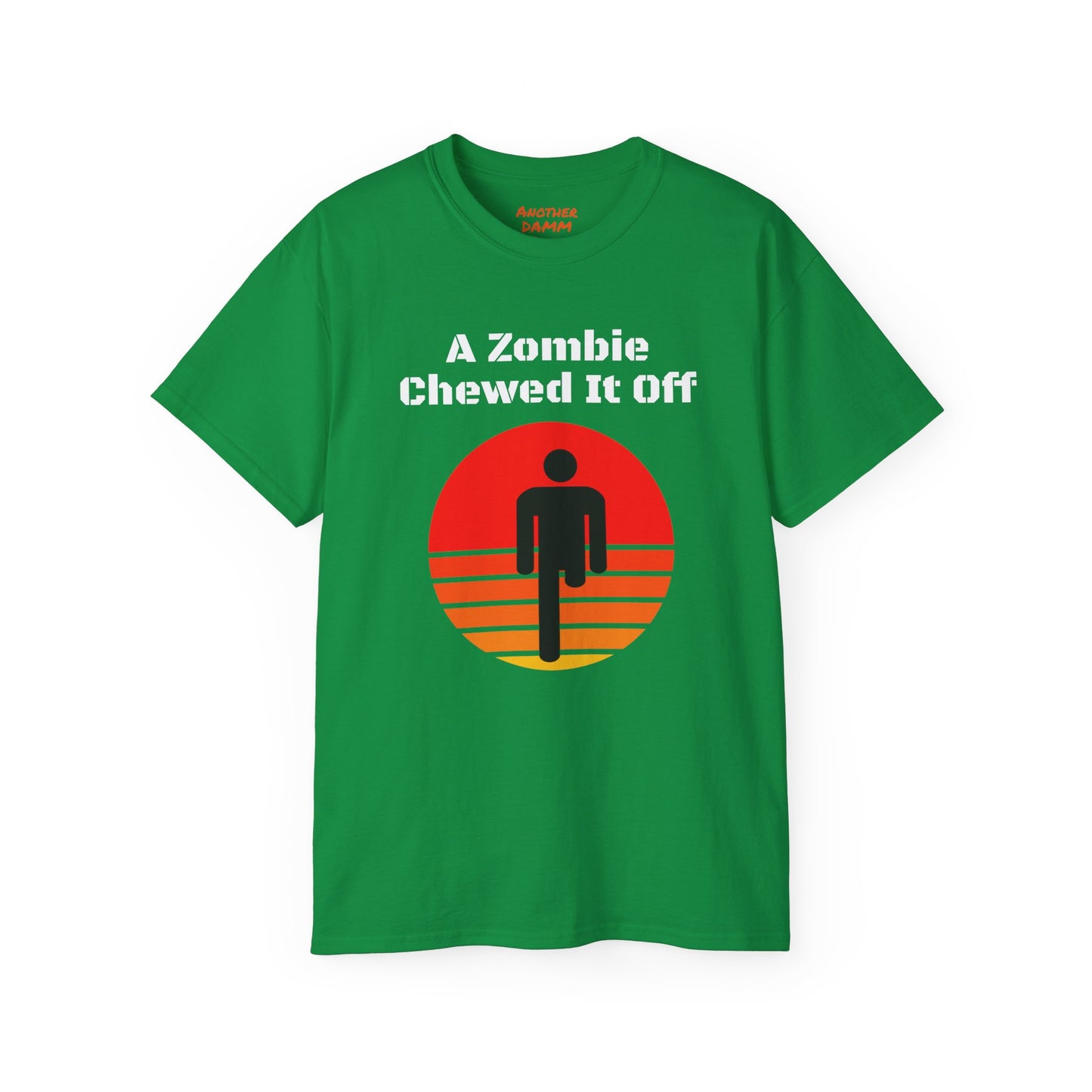 A Zombie Chewed It Off - Unisex Ultra Cotton Tee | Amputee, Leg Amputee, Limb Awareness. Amputee Zombie Fan, Amputee Sunset, Amputee Fun