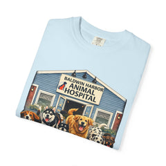 Pitbull Added "Who Let the Dogs Out?" Baldwin Harbor Animal Hospital Cute Vet Clinic T Shirt