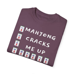 Mahjong Cracks Me Up, Comfort Colors 1717, Funny Graphic Tee, Unisex Garment-Dyed T-shirt, gift for mahjong player, mahjong lover gift, casual wear tee, humorous t-shirt, novelty mahjong shirt
