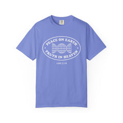 Faith-Inspired Unisex Garment-Dyed T-Shirt - 'Peace on Earth, Truth in Heaven'