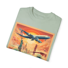 Vintage-Inspired Travel T-Shirt - 'Take a Jumbo Across the Water, Like to See America'