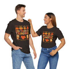 One Thankful Teacher T‑Shirt – Fall and Thanksgiving  Teacher Appreciation Tee