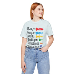 Autism - Always Unique Totally Intelligent Sometimes Mysterious Unisex Softstyle T-Shirt
