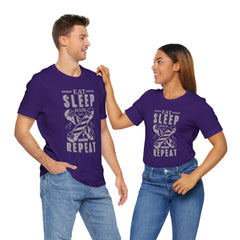 Hair Enthusiast Tee, Eat Sleep Hair Repeat Shirt, Funny Barber Gift, Unisex Jersey Tee, Casual Everyday Apparel, Salon Worker Top