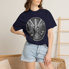 Don;t Stop Believing Subway Reflection T-Shirt — Vintage Black & White Urban Photo Tee