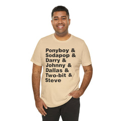 The Outsiders Shirt, Greasers Characters Shirt, Unisex Jersey Short Sleeve Tee