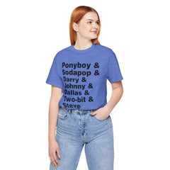 The Outsiders Shirt, Greasers Characters Shirt, Unisex Jersey Short Sleeve Tee