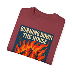 Retro Music-Inspired Unisex T-Shirt - Burning Down the House Design