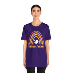 Thankful Teacher T‑Shirt – Retro Rainbow Turkey Teacher Appreciation Tee