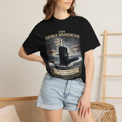 USS George Washington SSBN 598 Submarine T-Shirt with a quote from its namesake