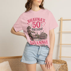 Bhavna Personalized 50th Birthday Girls Trip Savannah, Georgia T-Shirt